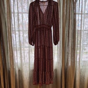 Max Studio Long Sleeve Patterned Dress